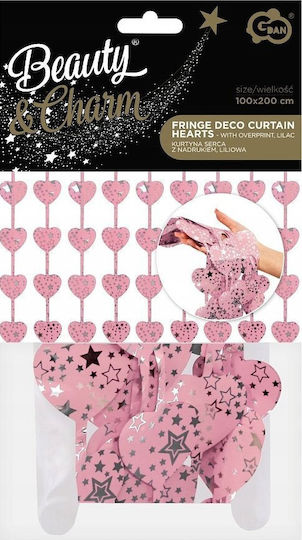 Godan Curtain B&c Hearts Lilac Print 100x200cm
