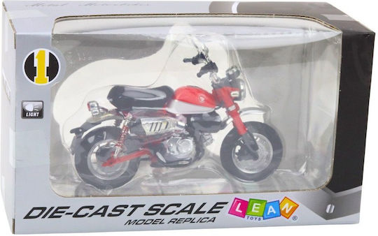 Klassische Retro Motorrad Metall Lichter Rot Maßstab 1:12