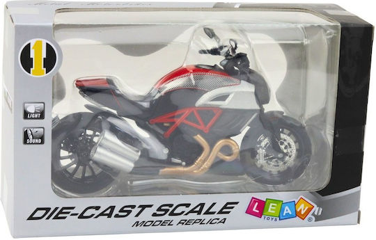 Metal Motorcycle Sport Lights Sounds Gold Red Elements Scale 1:12