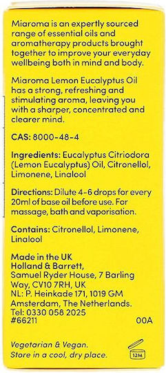 Miaroma Lemon Eucalyptus Αιθέριο Έλαιο Ευκάλυπτος 10ml
