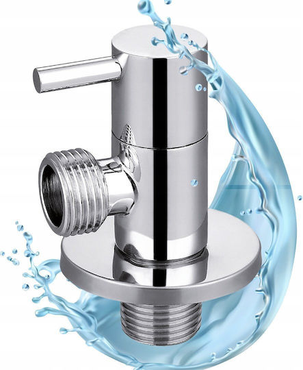 Invena Angled Valve Ceramic Head 1 2"x1 2" Chrome Zw-43-015
