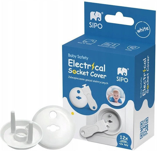 Socket Protective Cover Simple Placement made of Plastic in White Color 1pcs