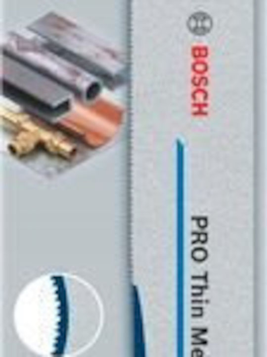 Bosch Reciprocating Saw Blade Pro Thin Metal Precise S1137eaf 1.1 x 25 x 225mm 5 Pieces