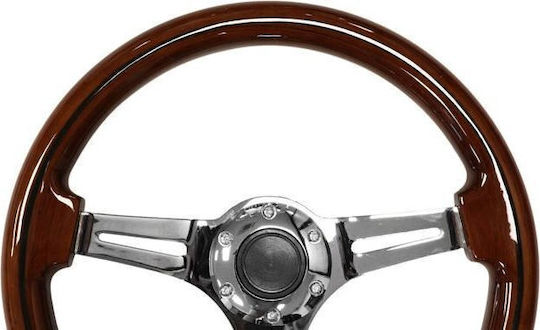 MTuning Volan Auto Lemnos cu Diametru 35cm Argintiu