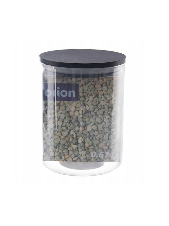 Orion Vase General Use with Lid Glass Transparent 600ml