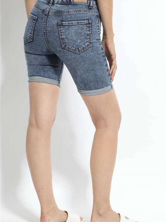 Skinny Damen Bermudas Jeans Blaue