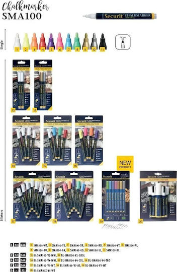 Securit Securit Bl-sma100-v7-mt Μπλε Χρυσό Πράσινο Ροζ Μωβ Ασημί 7 Τεμ