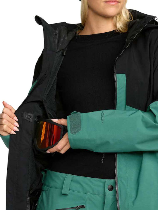 Volcom Stretch H0652602-SUG Γυναικείο Μπουφάν Gore-Tex για Σκι & Snowboard Πράσινο