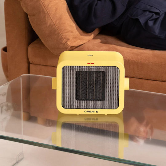 Create Warm Box Ceramic Fan Heater Room Floor Galben 1500W