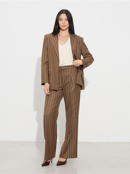 Passager Long Women's Double Breasted Blazer Blazer Striped