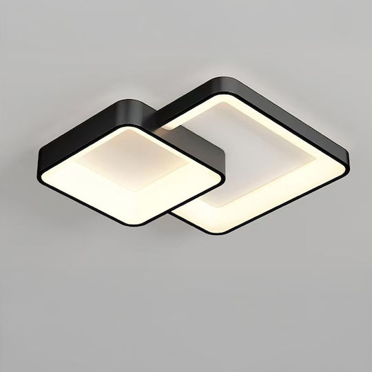Keskor Plafonieră de Tavan 65buc Neagră cu LED Integrat