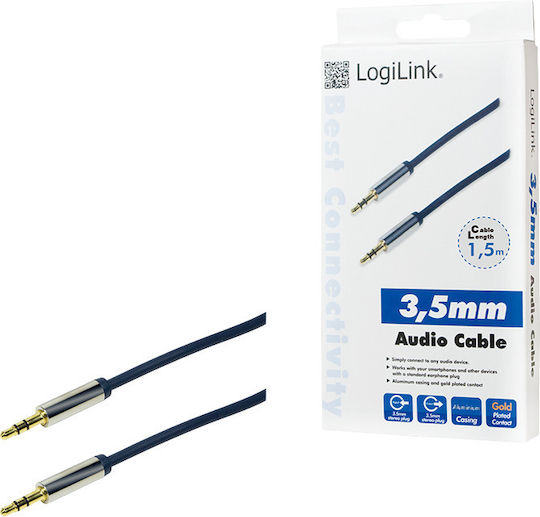 LogiLink 3.5mm Jack Cable Male - 3.5mm Male Black 1.5m CA10150