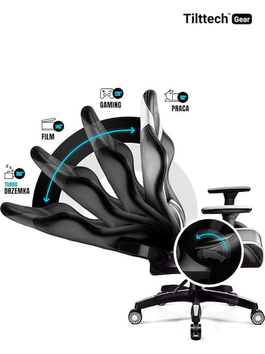 Diablo X-Horn 2.0 King Artificial Leather Gaming Chair with Adjustable Arms Black / White