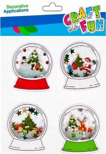 Craft with Fun Χριστουγεννιάτικα Αυτοκόλλητα με Σχέδιο Μπάλες 4τμχ
