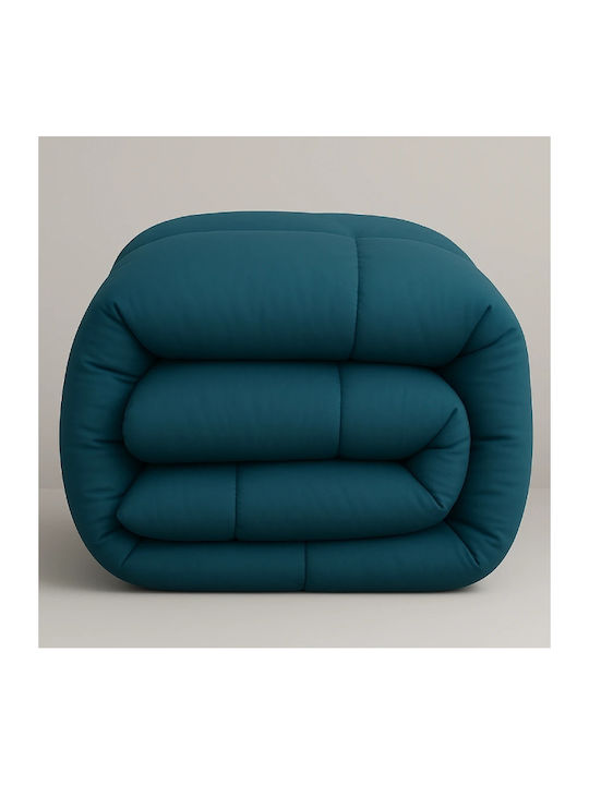 BS Collection Пухено Куинсайз с Пълнеж Microfiber 220x240бр Петрол 270 г/м²Gsm