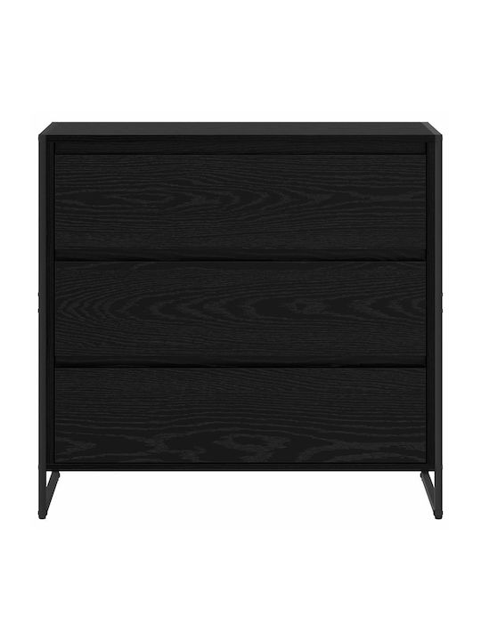 Συρταριέρα Κρεβατοκάμαρας Black Beech, Black 79x36x75.5cm