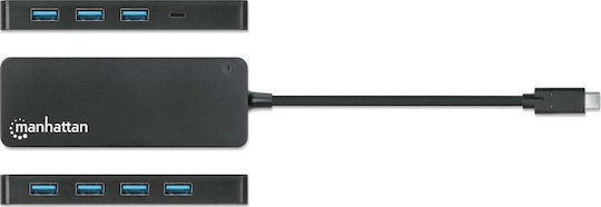 Manhattan Hub 7 Θυρών USB 3.0 με σύνδεση USB-C