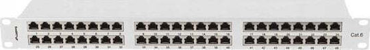Lanberg Patch Panel Shielded για Rack 1U 19" 48 Θυρών cat6 Γκρι