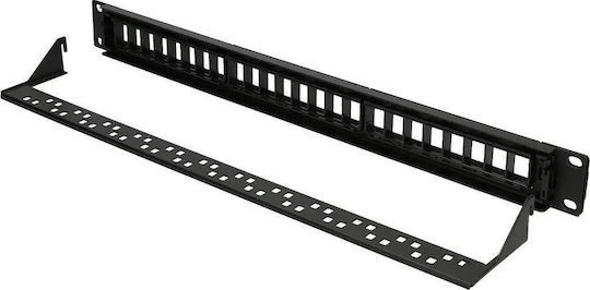 Extralink Patch Panel Keystone for Rack 1U 19" with 24 Ports Black