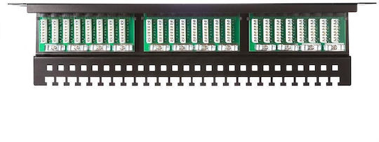 Netrack Patch Panel Unshielded για Rack 19" 24 Θυρών Μαύρο