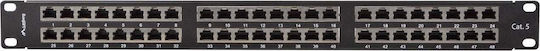 Lanberg Patch Panel Shielded για Rack 1U 19" 48 Θυρών cat5e Μαύρο