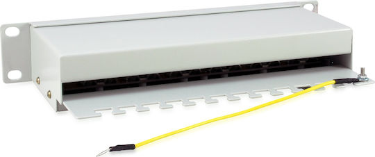 Equip Patch Panel Shielded για Rack 1U 10" 12 Θυρών cat6 Γκρι