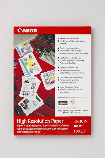 Canon HR-101N Φωτογραφικό Χαρτί High Resolution Paper A3 106gr/m² για Εκτυπωτές Inkjet 20 Φύλλα