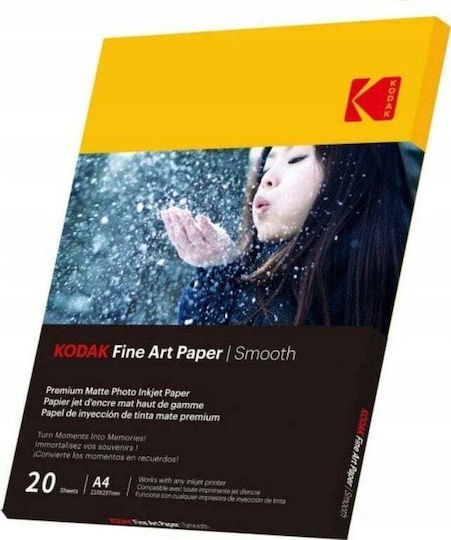 Kodak Premium Hârtie Foto Smooth A4 (21x30) 230gr/m² pentru Imprimante Jet de cerneală 25 de hârtie fotografică