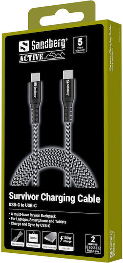 Sandberg USB zu Typ-C,TC-TC Kabel Schwarz 2m (441-67)