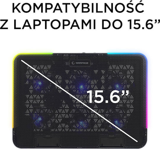 Rampage Sixpower R9 Cooling Pad για Laptop με 6 Ανεμιστήρες και Φωτισμό