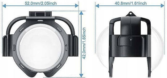 Insta360 X5 Puluz Snap-on Optical Tempered Glass Lens Guard Protective Cover Transparent