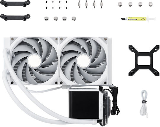 Tryx Panorama 280 Охлаждане AIO CPU с 2 Вентилатора 140mm Бял
