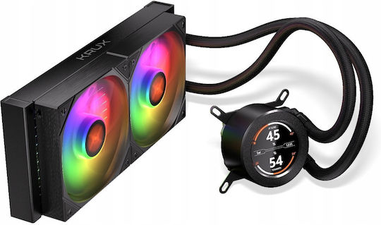 Krux HydroGlance 240 ARGB Water Cooling System AIO CPU with 2 120mm Fans