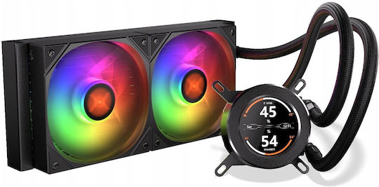 Krux HydroGlance 240 ARGB Water Cooling System AIO CPU with 2 120mm Fans