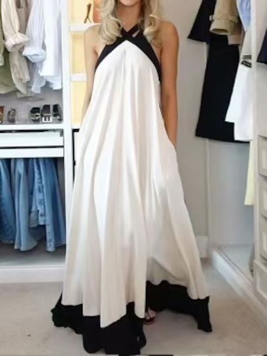 Summer Maxi Dress for Wedding and Christening White