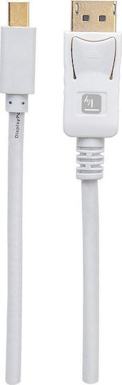 Techly Cable DisplayPort male - mini DisplayPort male 2m Λευκό (109771)