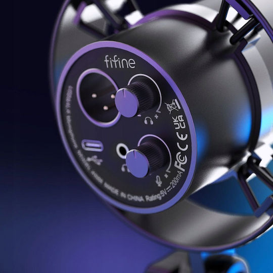 Fifine T688 Δυναμικό Микрофон XLR / USB Шоково монтиран в Черен Цвят