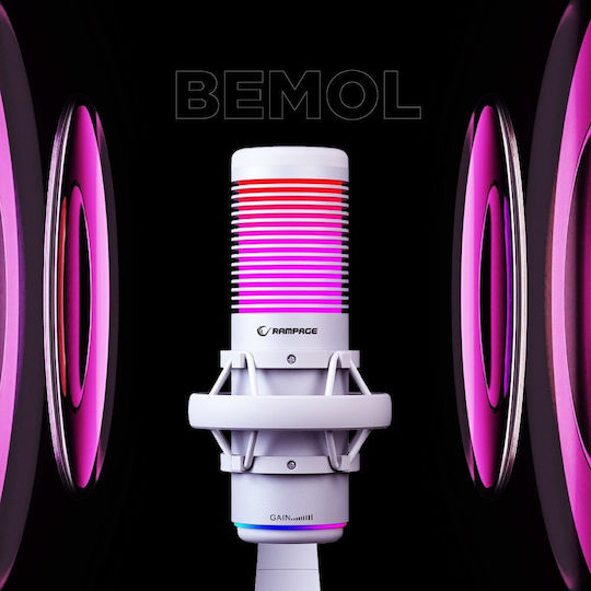 Rampage Bemol RGB Микрофон Настолен в White Цвят