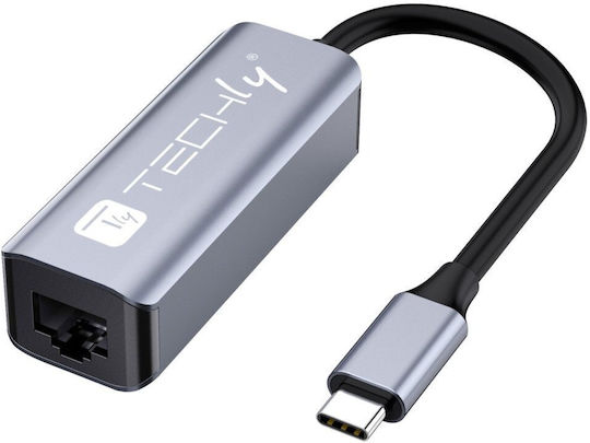 Techly Idata-usb-etgiga-ca Αντάπτορας Δικτύου USB-C με Ενσύρματη Σύνδεση Gigabit Ethernet