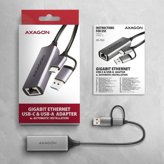 Axagon ADE-TXCA USB-C Network Adapter with Wired Ethernet Connection v1