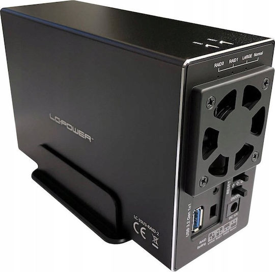 LC-Power Θήκη για 2 Σκληρούς Δίσκους 3.5" SATA III με σύνδεση USB 3.0