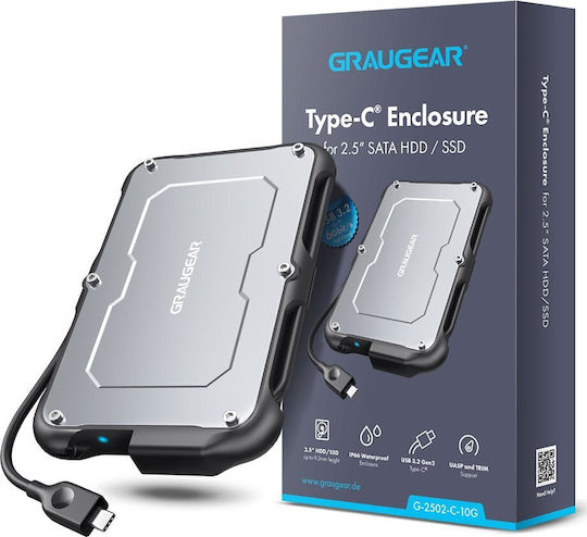 Graugear Enclosure Θήκη για Σκληρό Δίσκο 2.5" SATA III με σύνδεση USB 3.2 Type-C