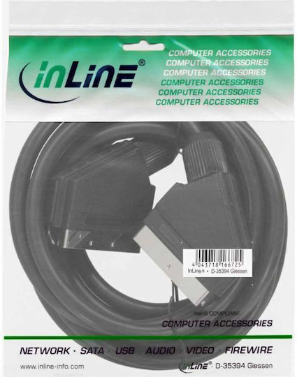 InLine Καλώδιο Scart male - Scart male 3m Μαύρο