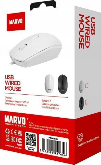 Marvo MS003 Gaming Mouse White