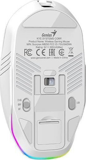 Genius M8250 Ασύρματο RGB Gaming Ποντίκι 3200 DPI Λευκό