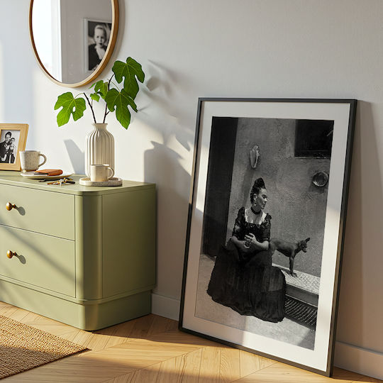 Poster Frida Kahlo Prt087 21cm X 30cm Κορνίζα Φυσικό Ξύλου Μπεζ