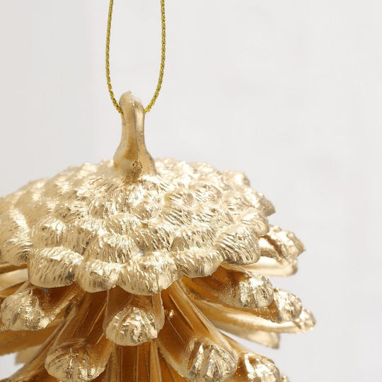 Hängendes Ornament Kiefer Kunststoff Gold 11cm