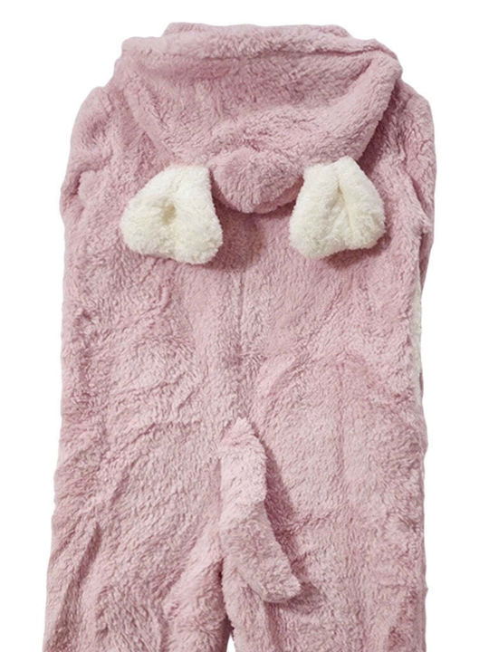 Ustyle Детска цяла пижама Зимна Кадифена Pink