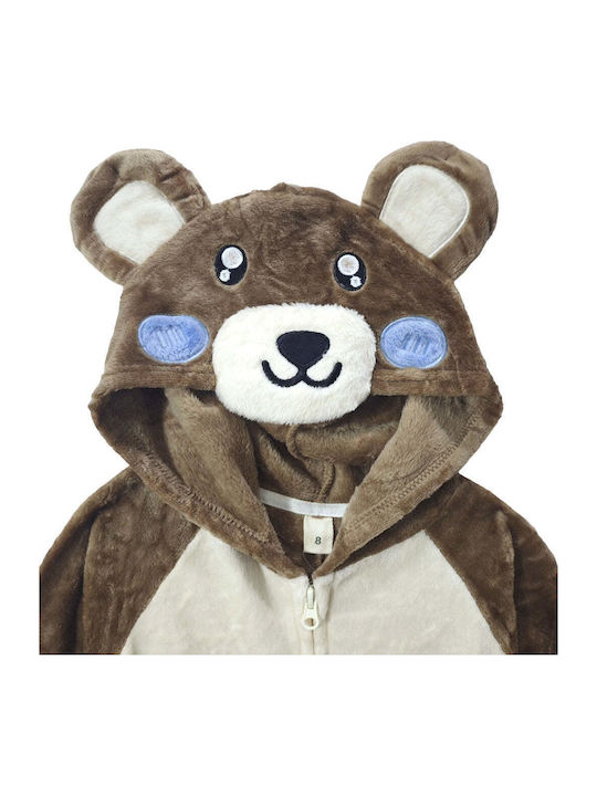 Ustyle Pijama întreagă pentru copii De iarnă Catifelată Brown