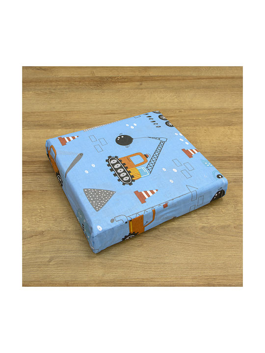 Lino Home Set Kinderbettbezug Einzel mit Kissenbezug Baumwolle Petrol 160x240cm